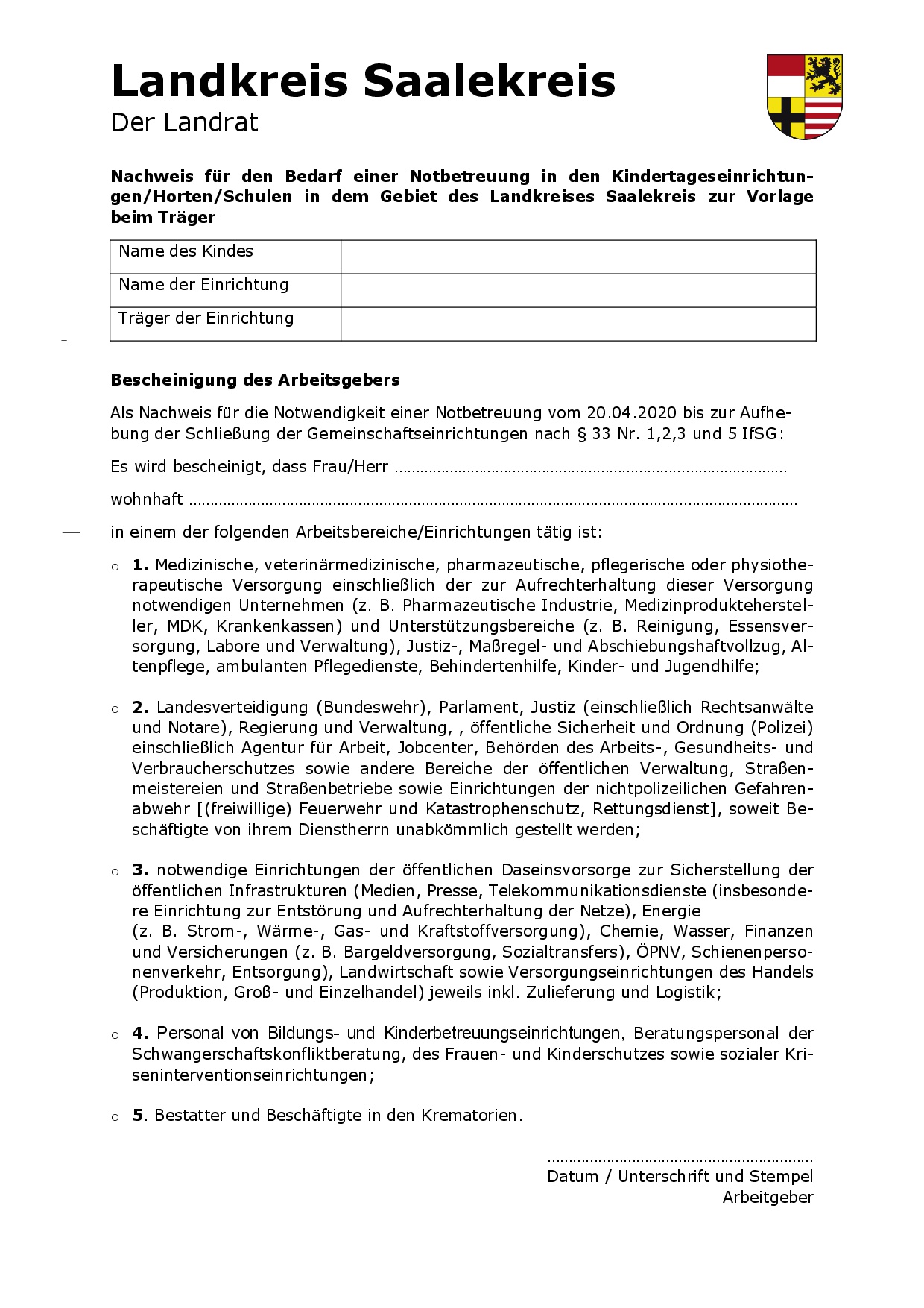 Bescheinigung Zur Vorlage Bei Der Abteilung Kindertagesbetreuung Herzlich Willkommen